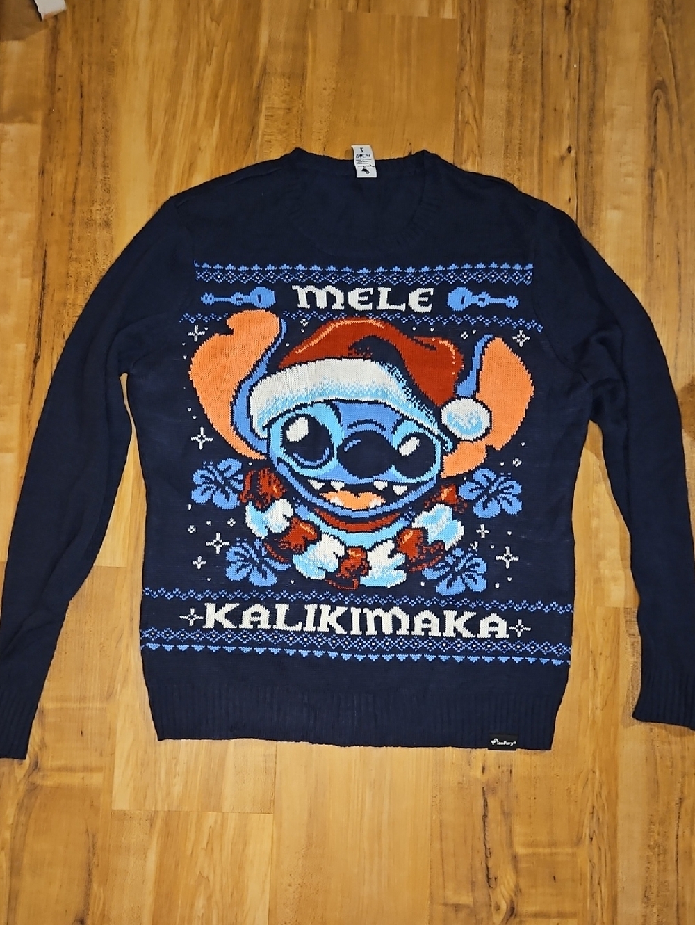 Disney Stitch Navy Crewneck Holiday Sweater - Mele Kalikimaka